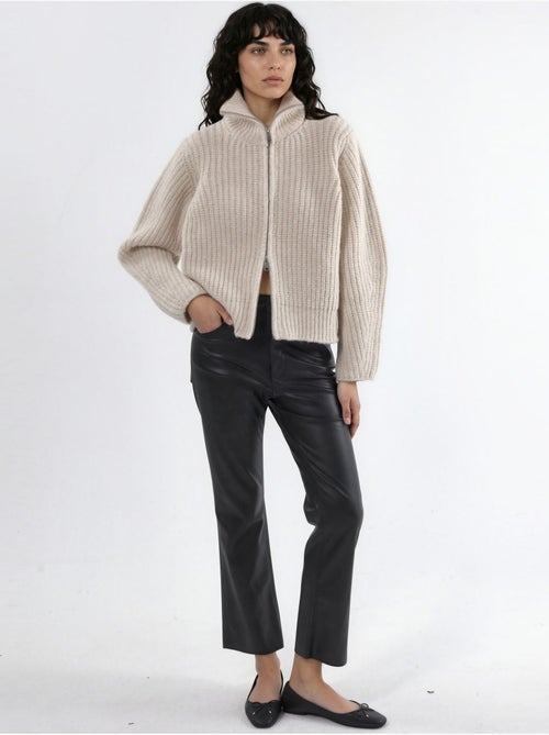 Gilet zippé à col roulé épais et texturé - Kiabi