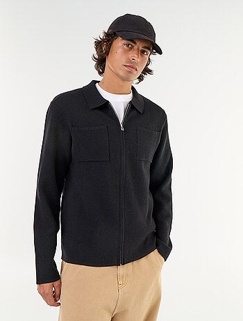 Gilet zippé avec col chemise