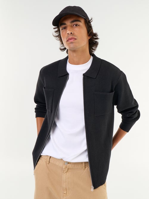 Gilet zippé avec col chemise - Kiabi Gilet zippé avec col chemise - Kiabi