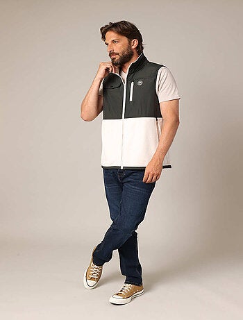 Gilet zippé bicolore en polaire douce 'Deeluxe'