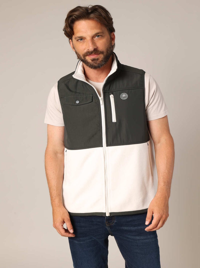 Gilet zippé bicolore en polaire douce
 'Deeluxe' Bleu canard - Kiabi