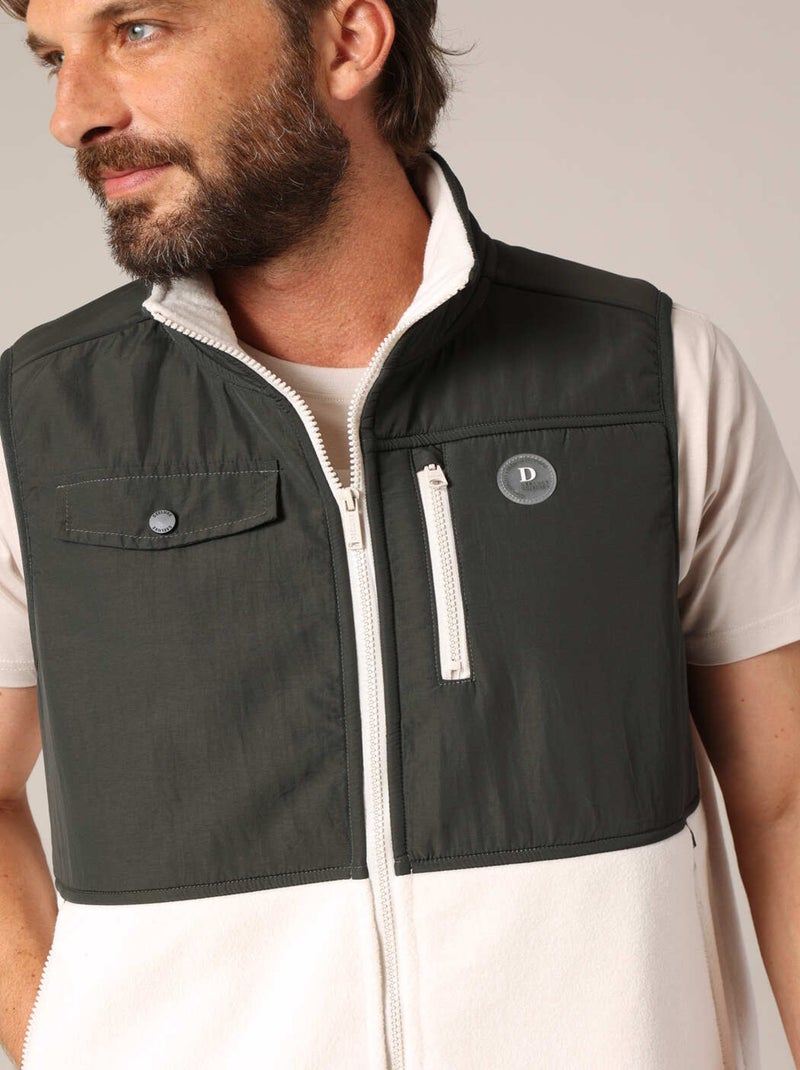 Gilet zippé bicolore en polaire douce
 'Deeluxe' Bleu canard - Kiabi