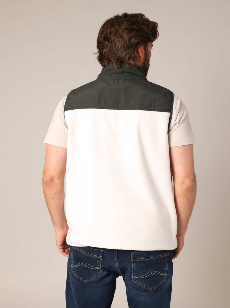 Gilet zippé bicolore en polaire douce
 'Deeluxe' Bleu canard - Kiabi