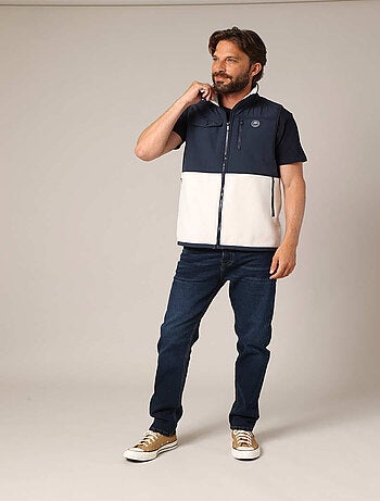 Gilet zippé bicolore en polaire douce 'Deeluxe'