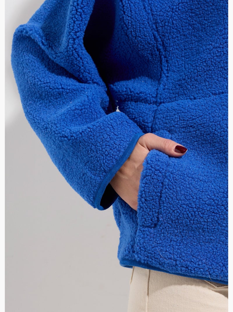 Gilet zippé chaud polaire, col montant - AFIBEL Bleu électrique - Kiabi