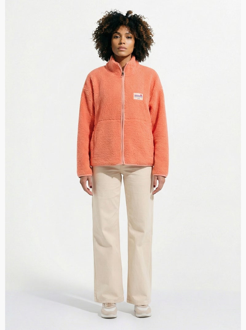 Gilet zippé chaud polaire, col montant - AFIBEL Orange - Kiabi