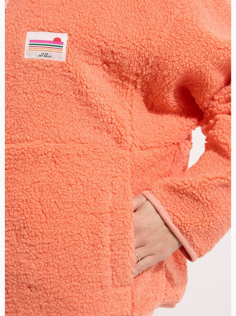 Gilet zippé chaud polaire, col montant - AFIBEL Orange - Kiabi