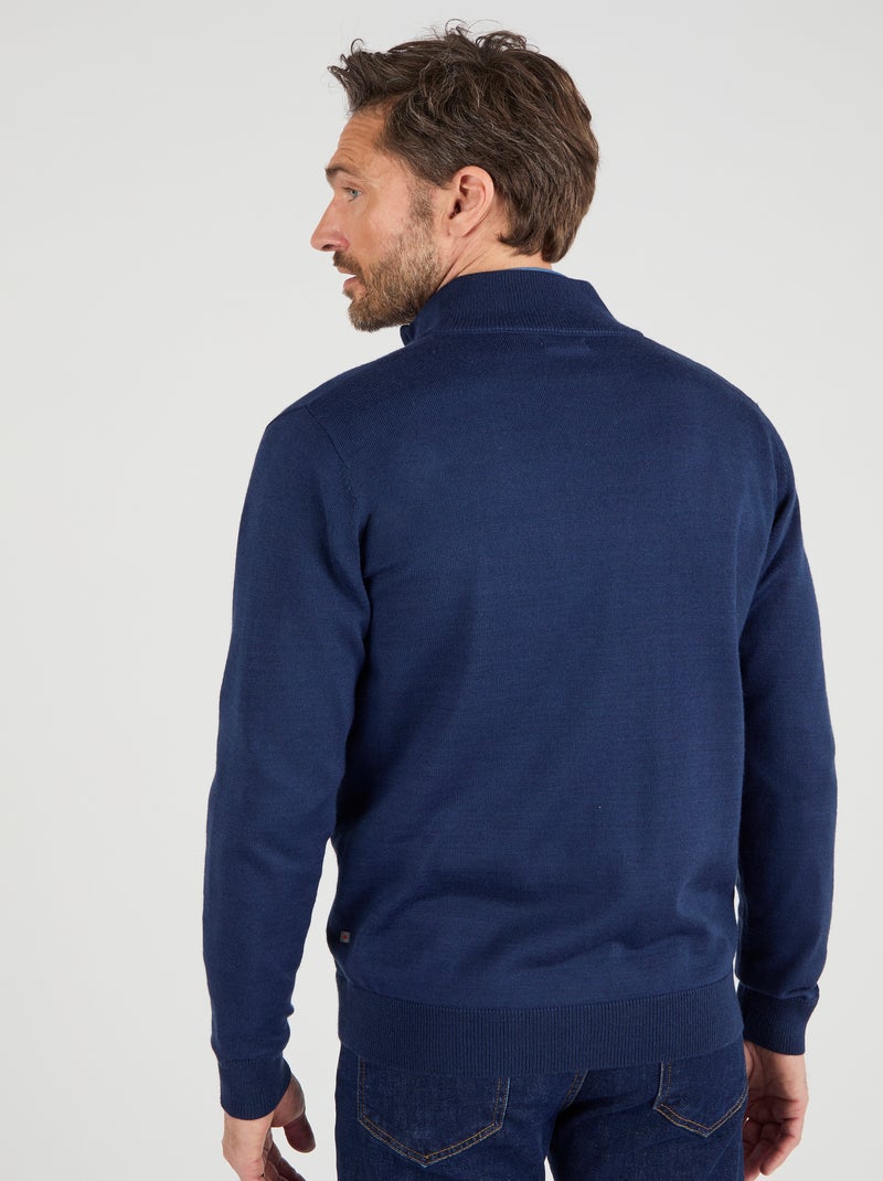 Gilet zippé col montant - Damart Bleu marine - Kiabi