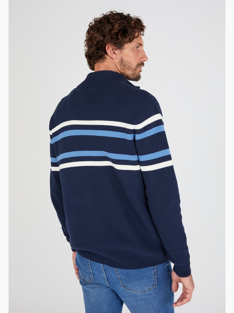 Gilet zippé col montant - Damart Bleu marine - Kiabi