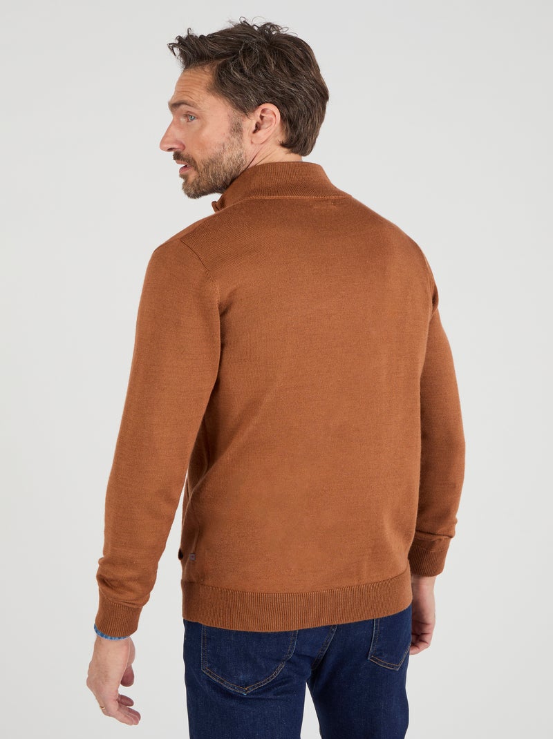 Gilet zippé col montant - Damart Marron - Kiabi