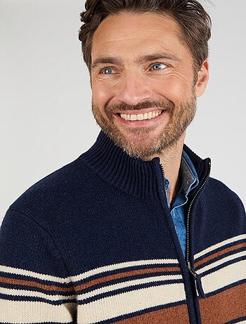 Gilet zippé col montant 50% laine - Damart