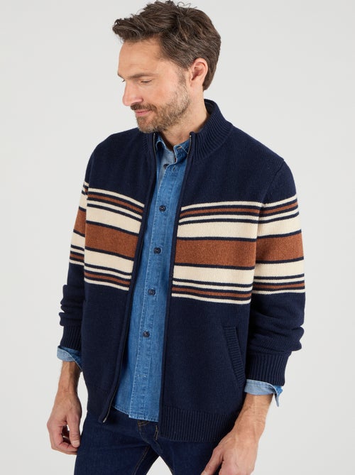 Gilet zippé col montant 50% laine - Damart - Kiabi