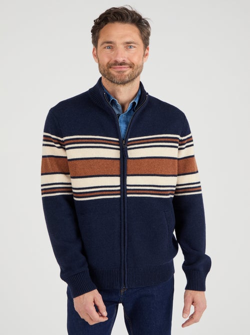 Gilet zippé col montant 50% laine - Damart - Kiabi