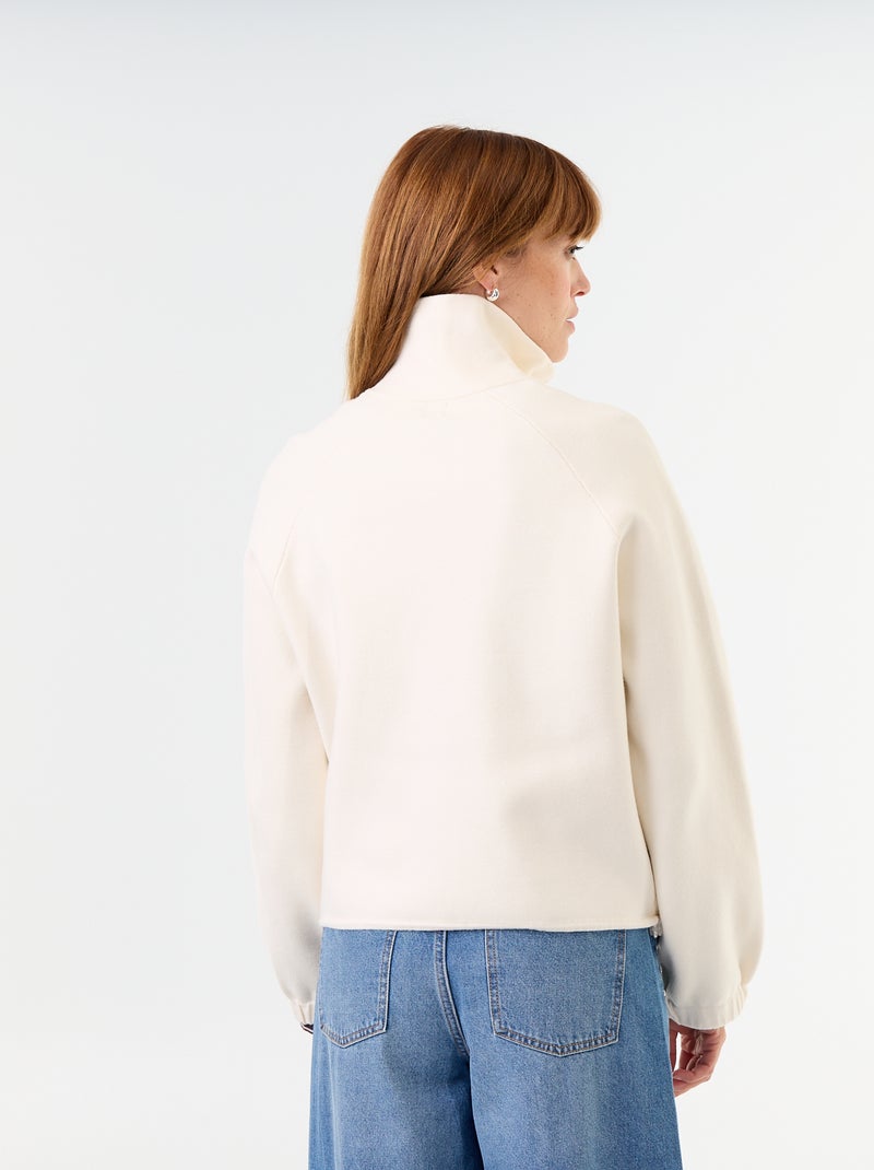 Gilet zippé col montant Beige - Kiabi