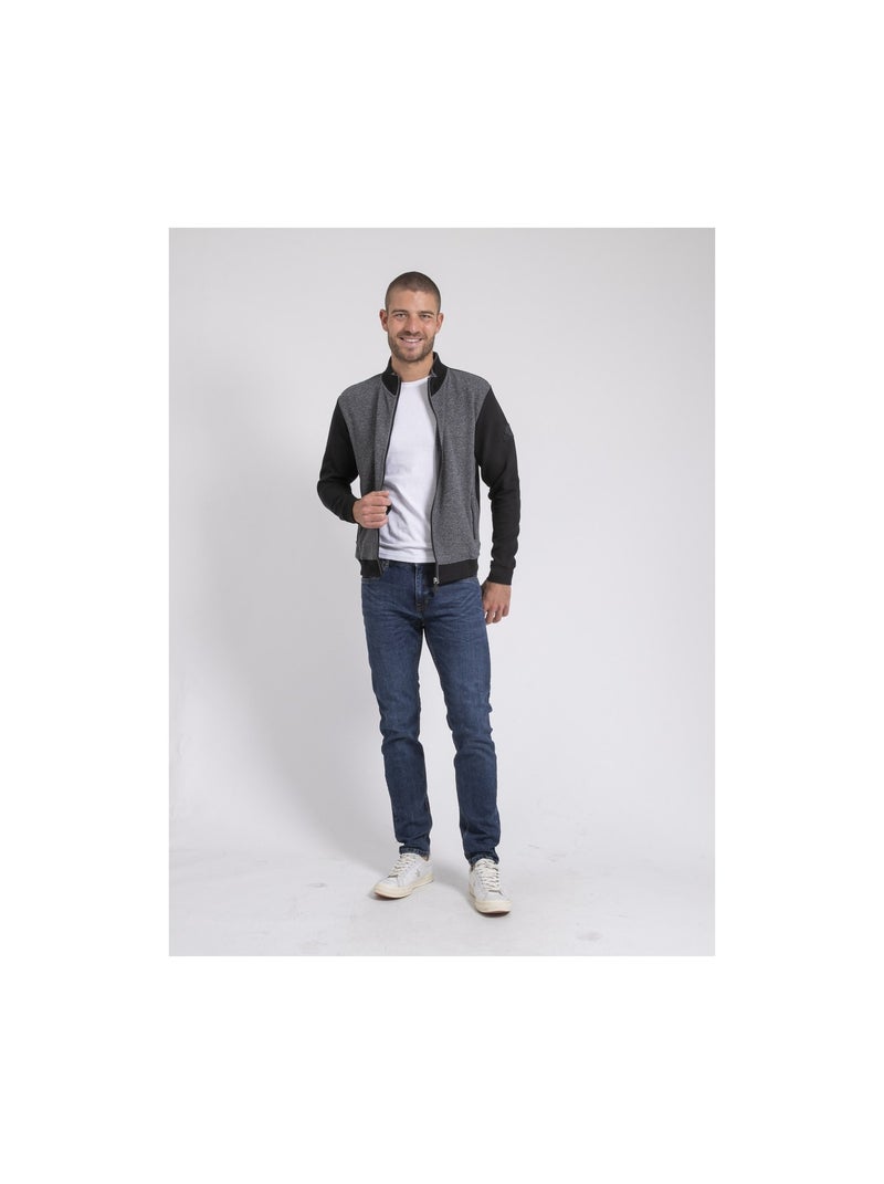 Gilet zippé col montant bi-matière WILOFTI Noir - Kiabi