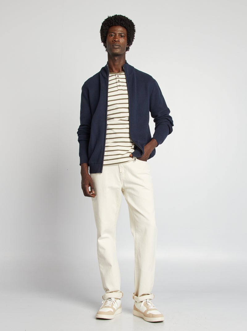 Gilet zippé col montant Bleu marine - Kiabi