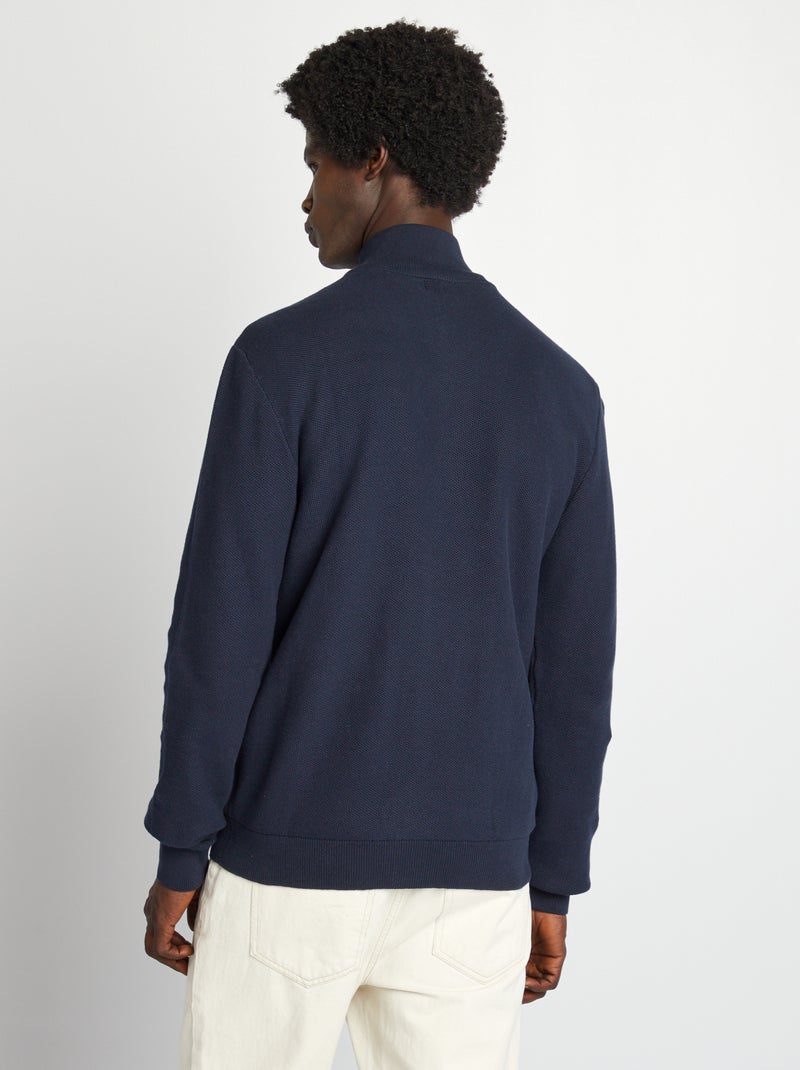 Gilet zippé col montant Bleu marine - Kiabi