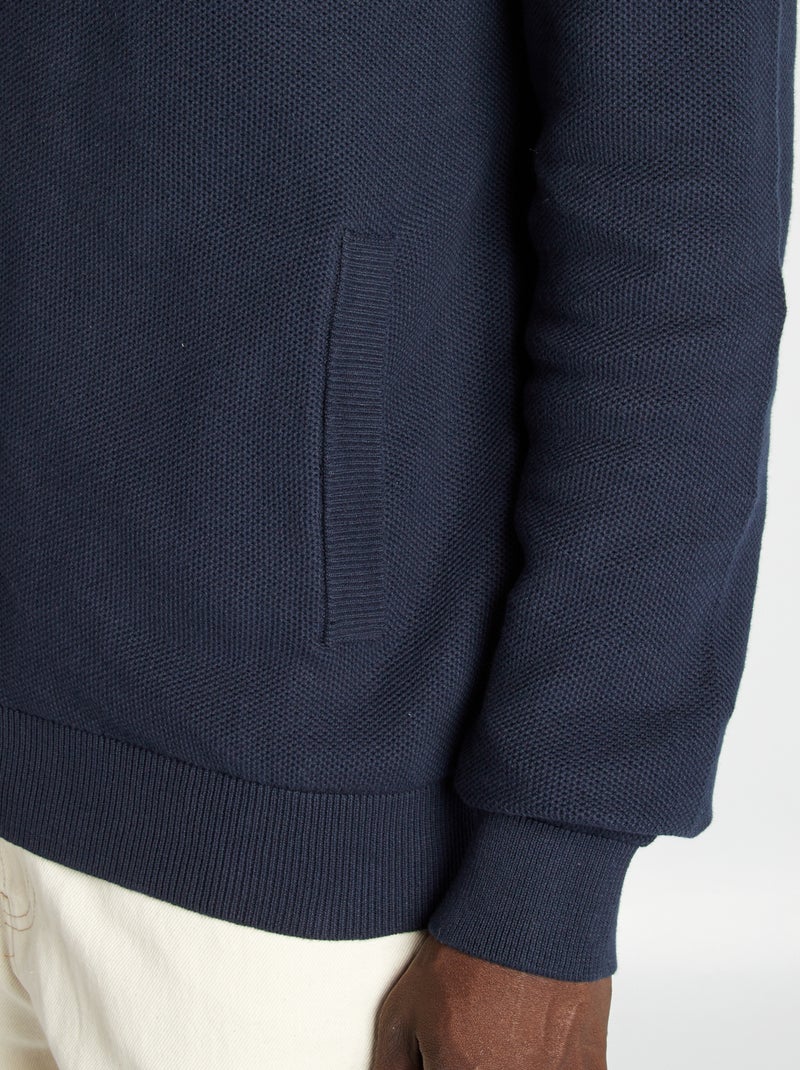 Gilet zippé col montant Bleu marine - Kiabi