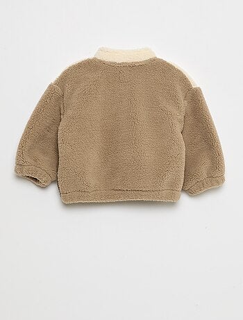 Gilet zippé col montant effet moutonné