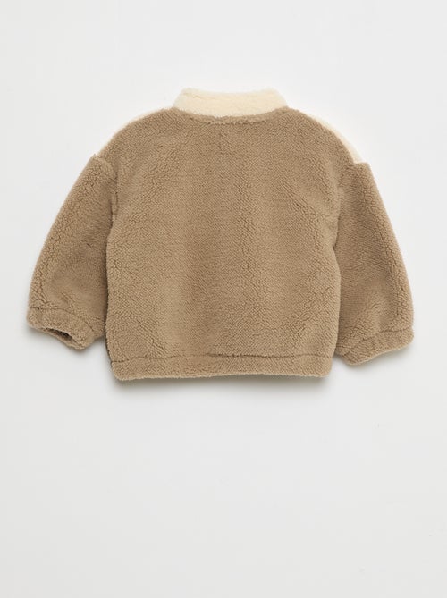 Gilet zippé col montant effet moutonné - Kiabi