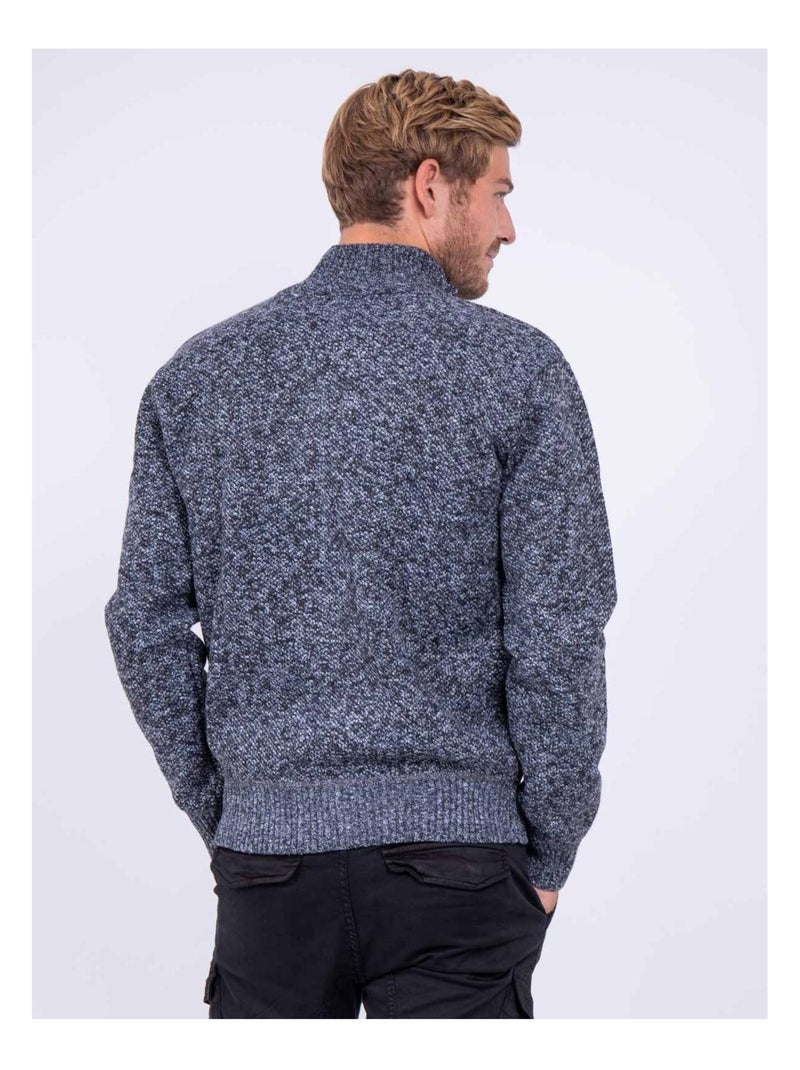 Gilet zippé col montant LABIROU Gris foncé - Kiabi