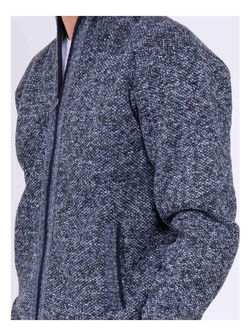 Gilet zippé col montant LABIROU Gris foncé - Kiabi