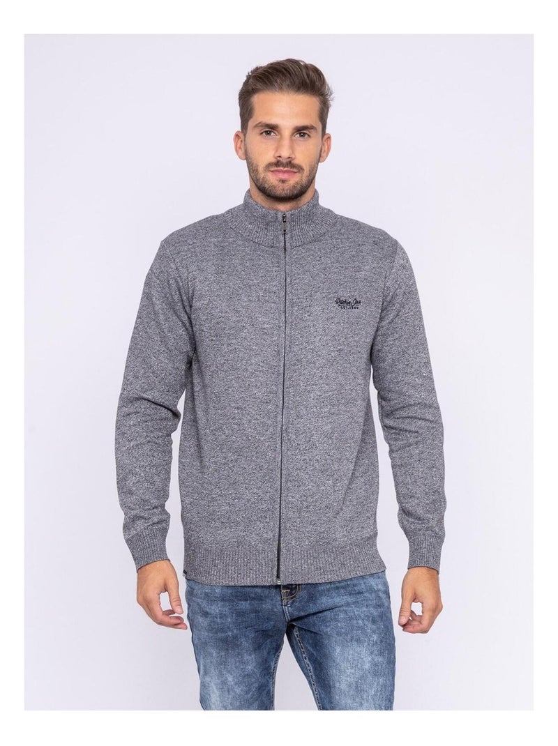 Gilet zippé col montant LAMATOL Gris chiné - Kiabi