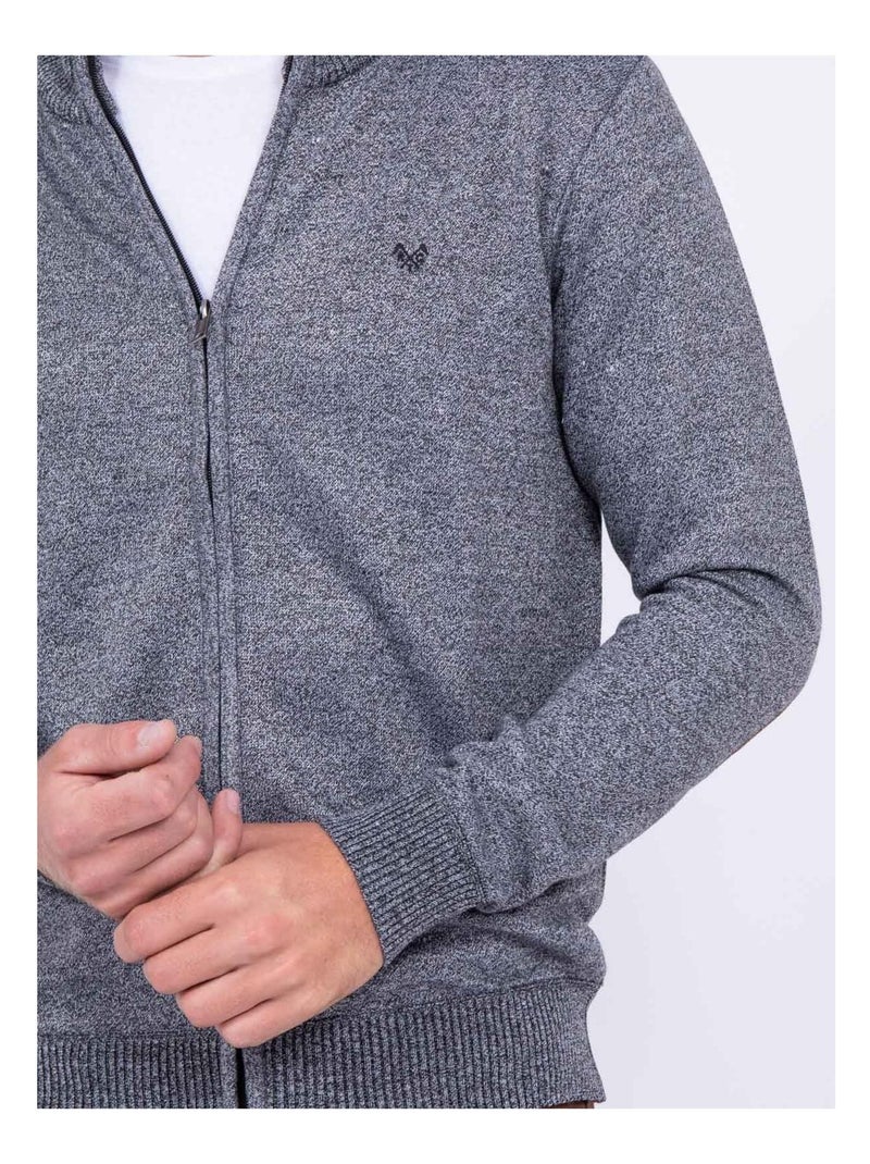 Gilet zippé col montant LAMELVIN Gris chiné - Kiabi