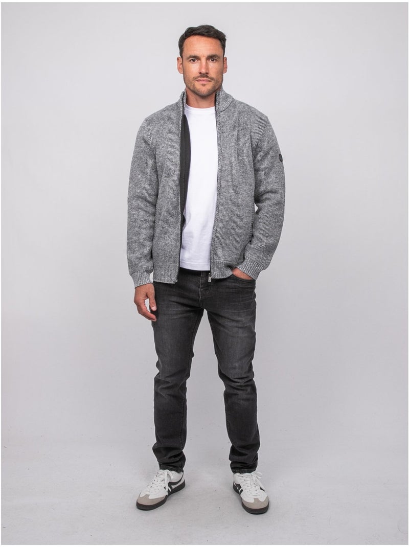 Gilet zippé col montant laporil Gris - Kiabi