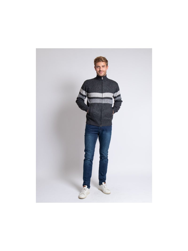 Gilet zippé col montant LODADY Gris foncé - Kiabi