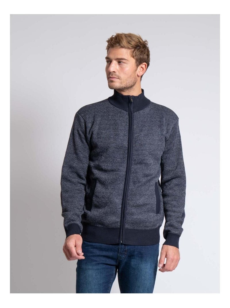 Gilet zippé col montant LOSIMON Bleu marine - Kiabi