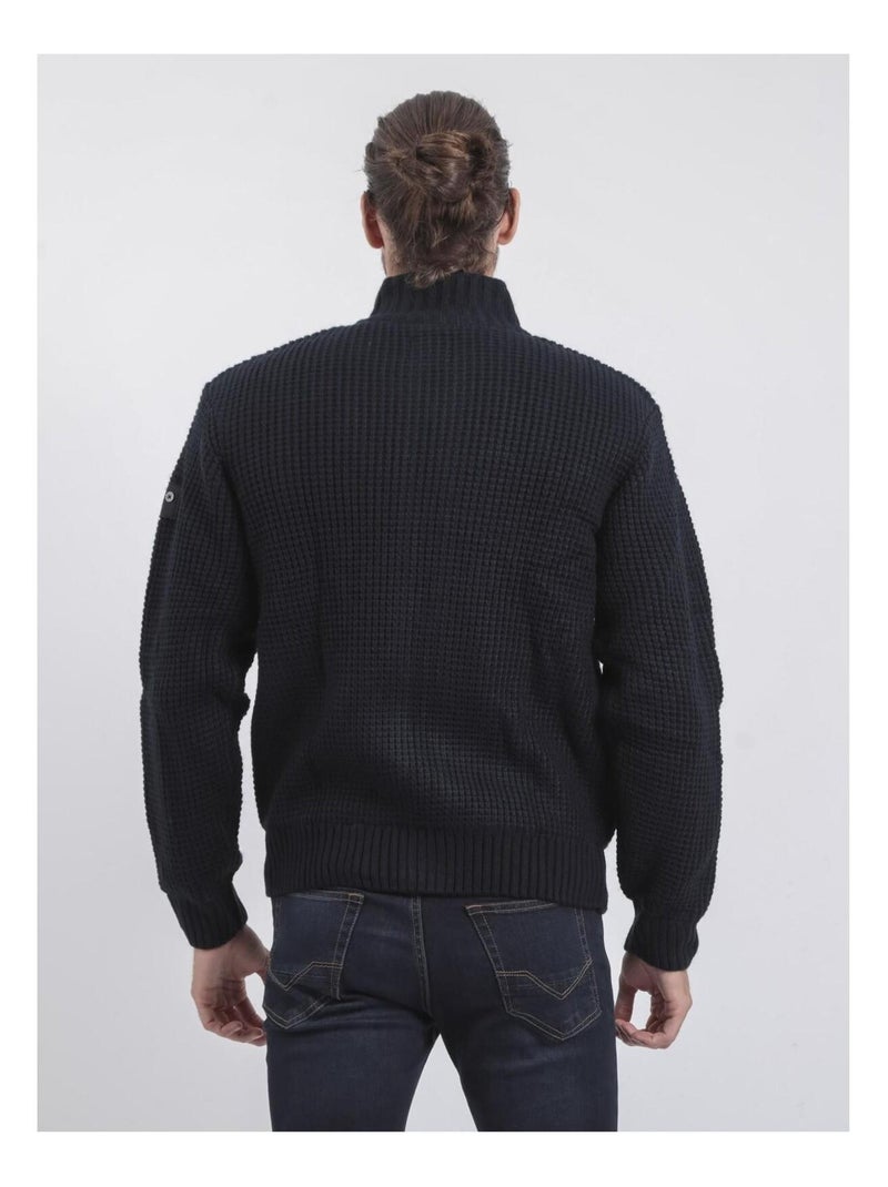 Gilet zippé col montant LUNEL Bleu marine - Kiabi