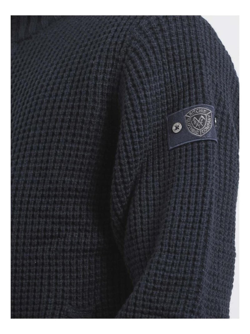 Gilet zippé col montant LUNEL Bleu marine - Kiabi