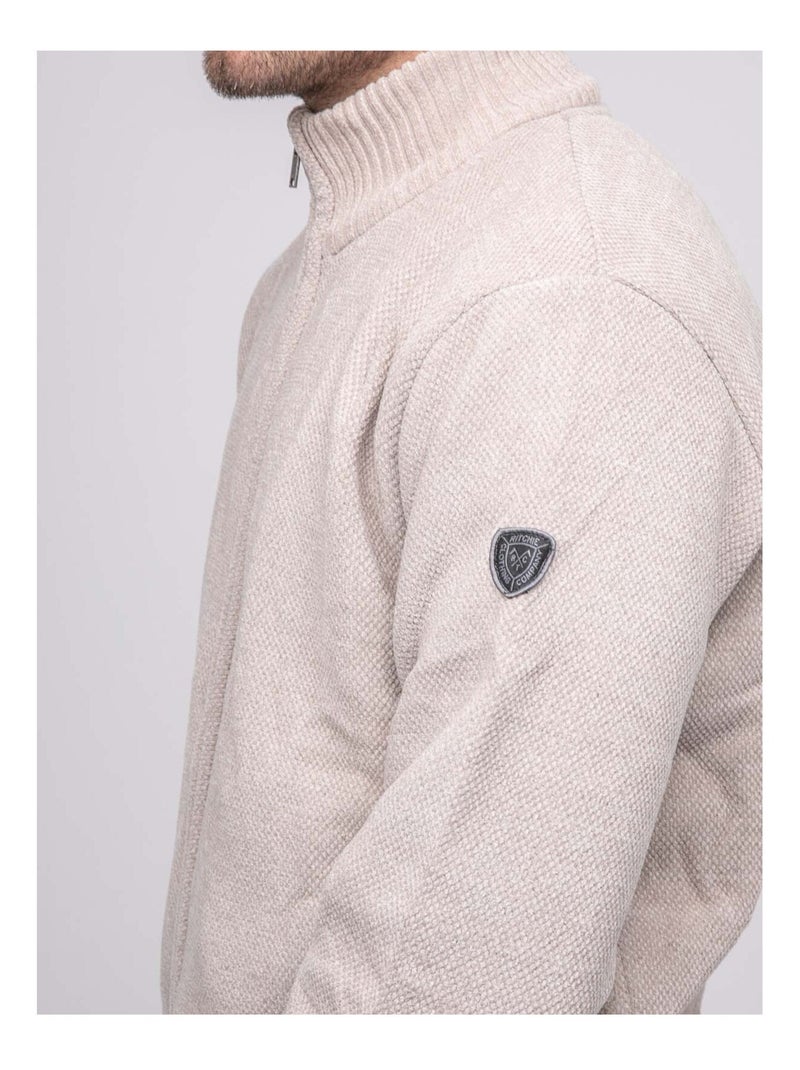 Gilet zippé col montant LYGALE Beige - Kiabi