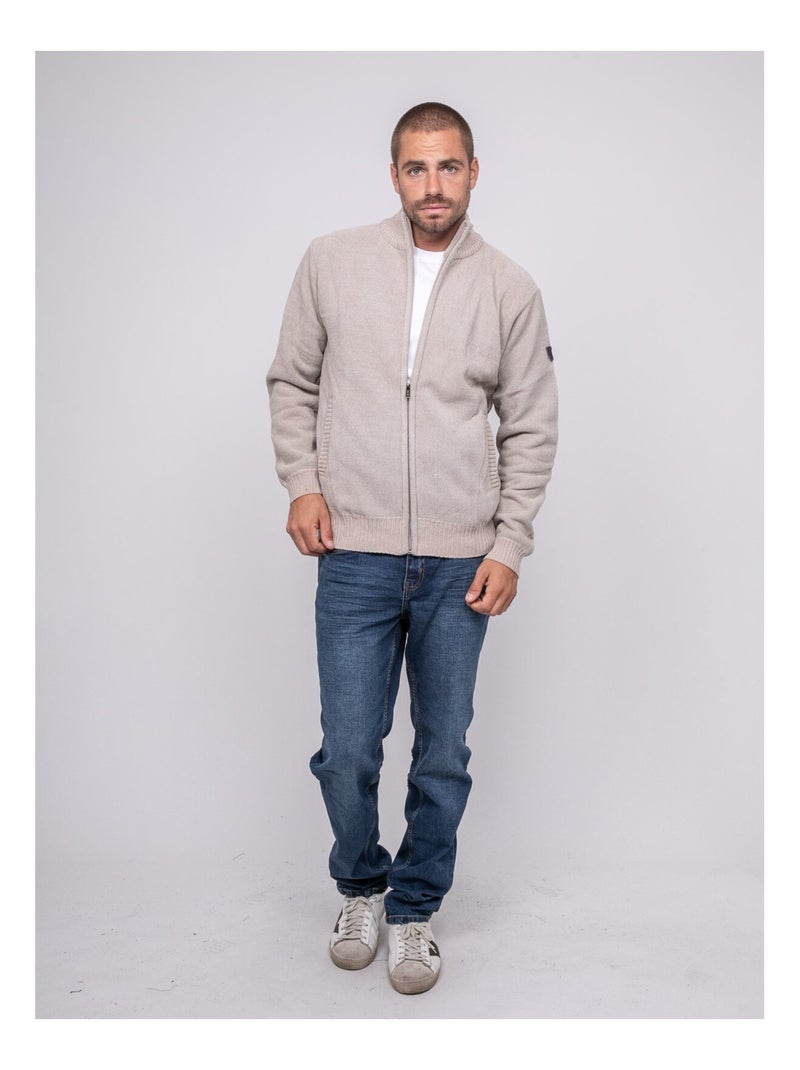 Gilet zippé col montant LYGALE Beige - Kiabi