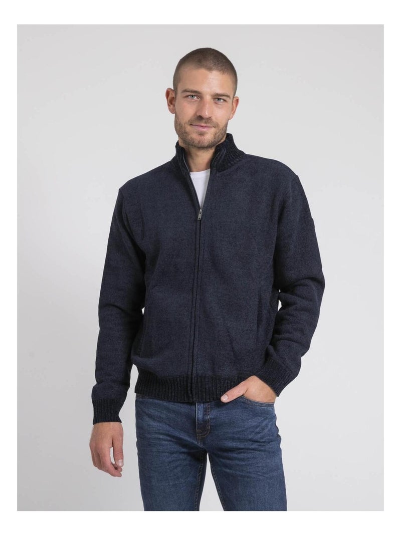 Gilet zippé col montant LYGALE Bleu marine - Kiabi