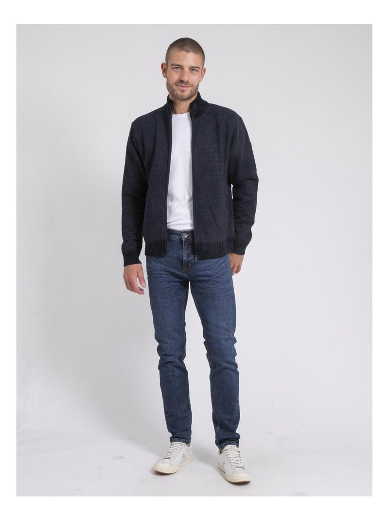 Gilet zippé col montant lygale Bleu marine - Kiabi