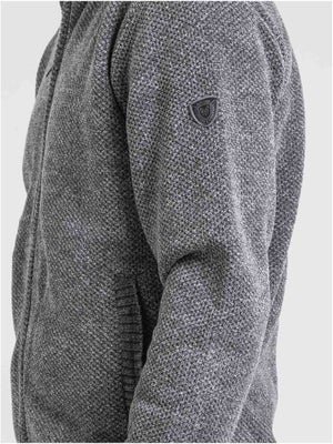 Cardigan Homme épais à Col Montant - Fermeture éclair - Tissu 100% Polyester Doublé Polaire - Idéal Hiver
