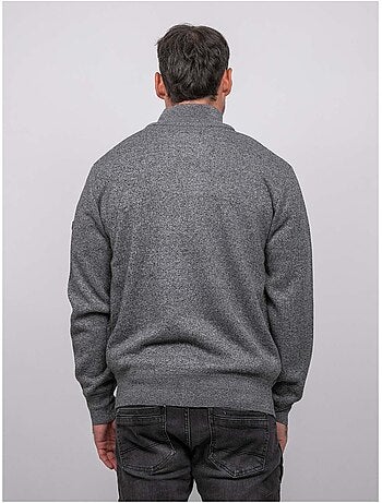 Gilet zippé col montant motif géométrique lideral