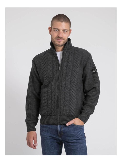 Gilet zippé col montant pur coton LITRITON - Kiabi