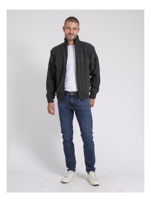 Gilet zippé col montant pur coton LITRITON - Kiabi