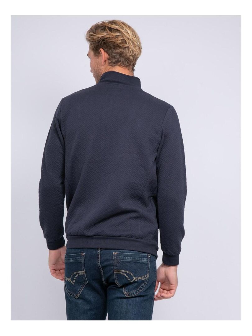 Gilet zippé col montant WARVIN Bleu marine - Kiabi