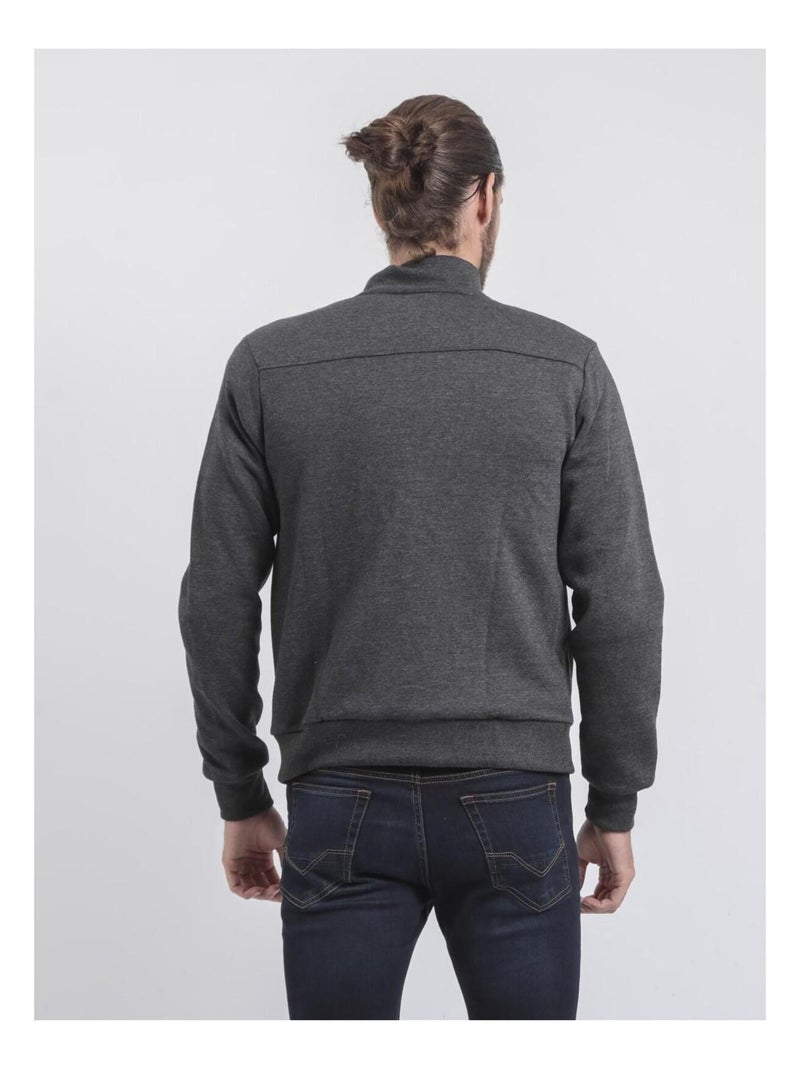 Gilet zippé col montant WILZOKY gris anthracite - Kiabi
