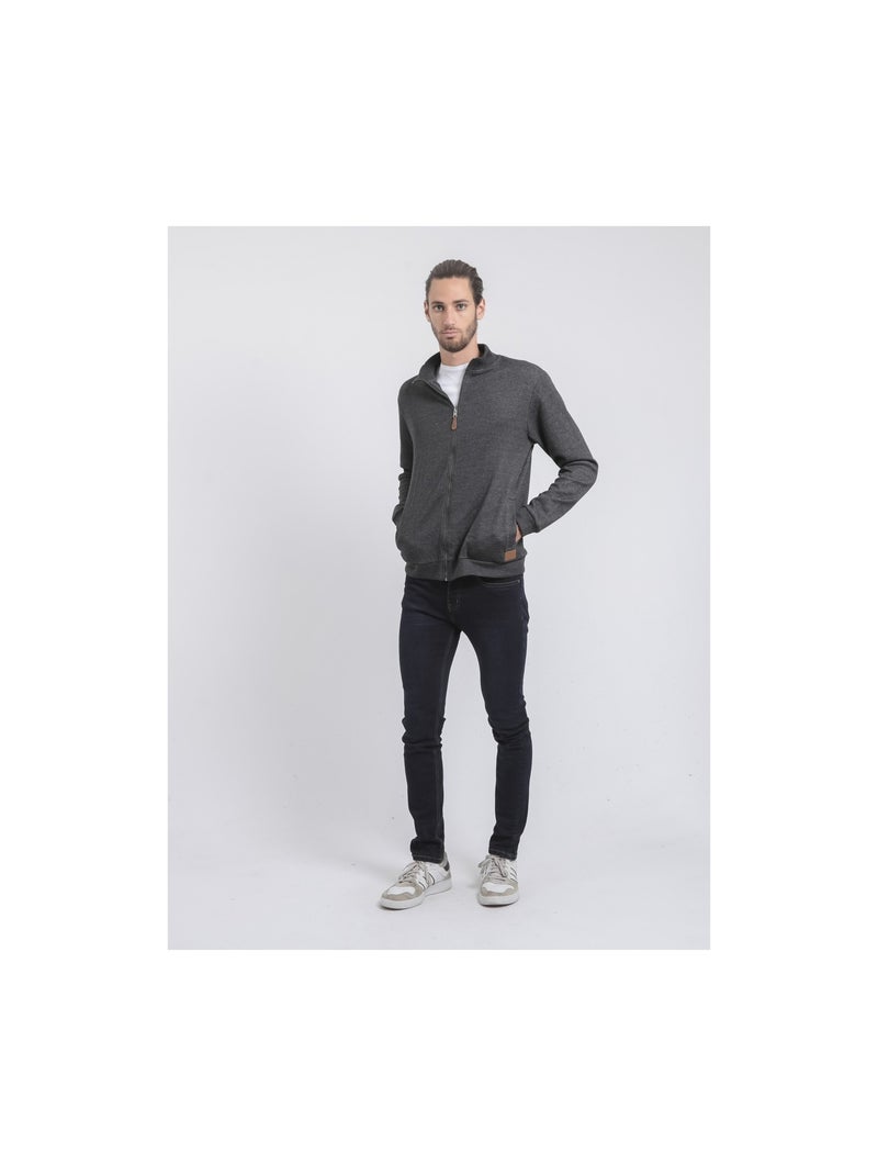 Gilet zippé col montant WITS gris anthracite - Kiabi