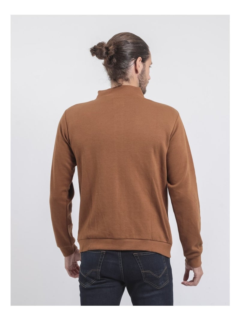 Gilet zippé col montant WITS Marron caramel - Kiabi