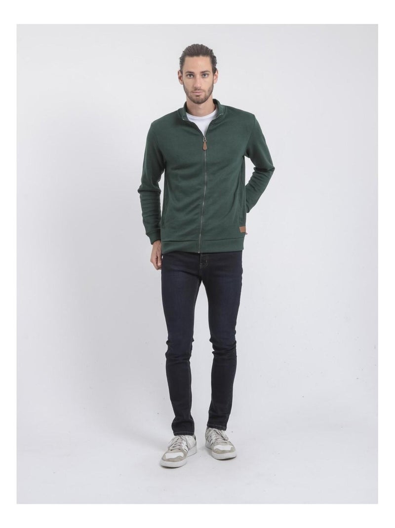 Gilet zippé col montant WITS Vert foncé - Kiabi