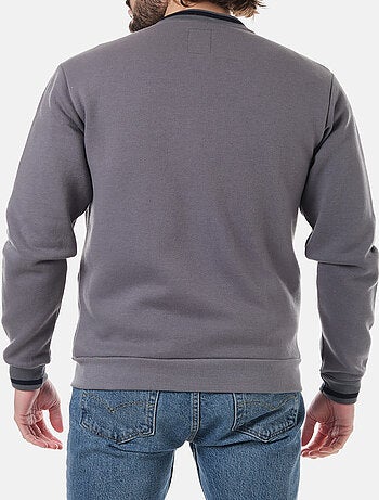 Gilet zippé col rond , bi-color