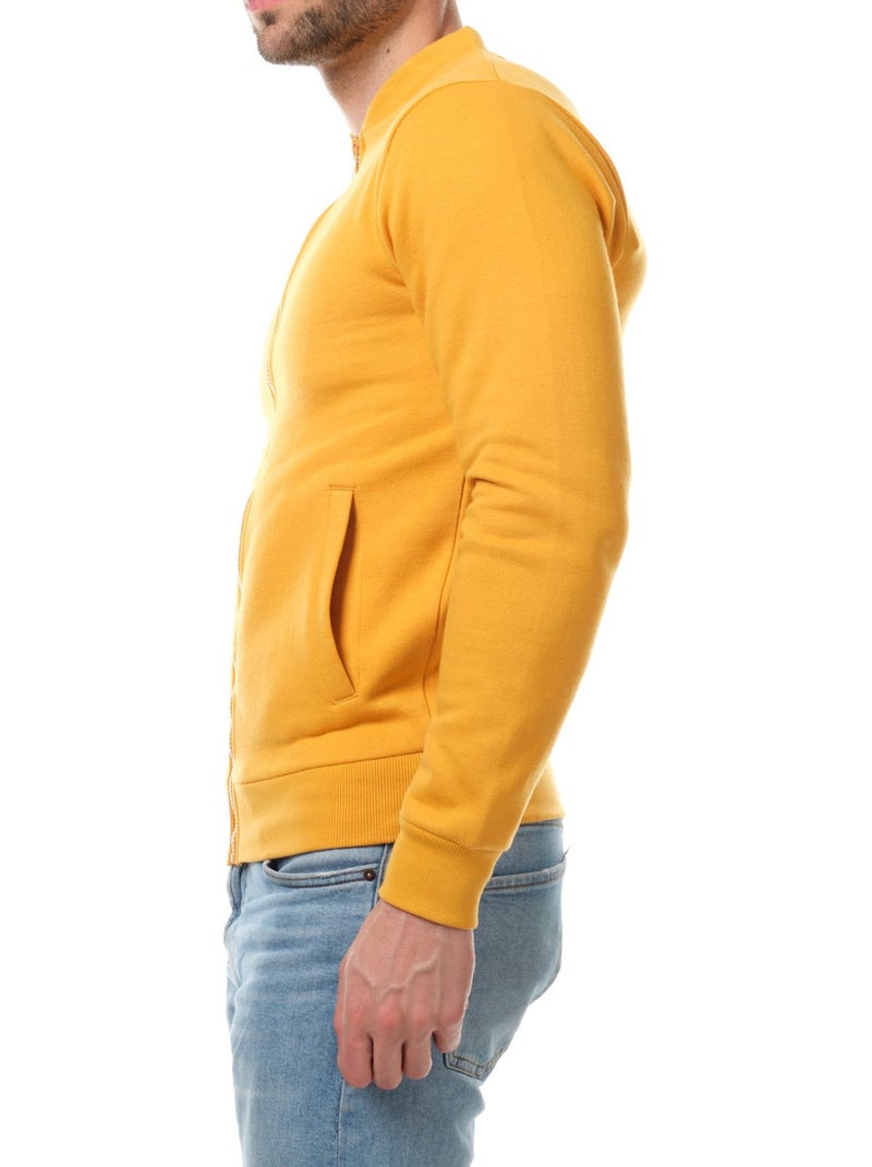Gilet zippé col rond Jaune moutarde - Kiabi