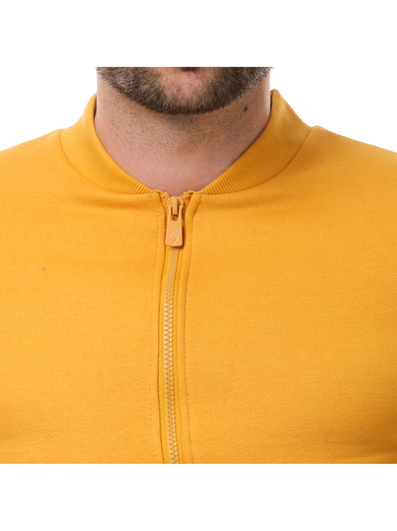 Gilet zippé col rond Jaune moutarde - Kiabi