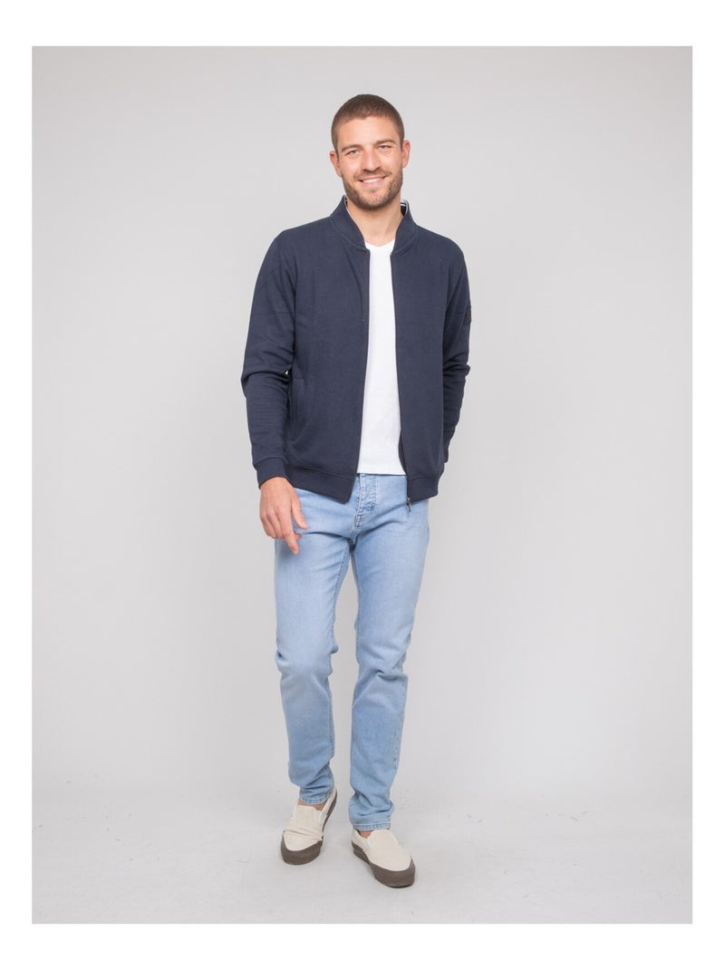 Gilet zippé coton WALIVIO Bleu marine - Kiabi